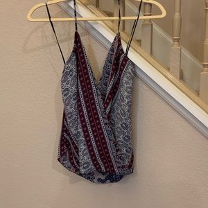 Olivaceous v neck blouse